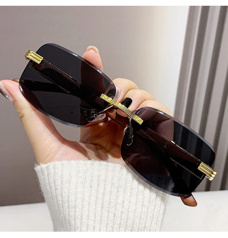 Simple Style Streetwear Color Block Pc Square Frameless Women's Sunglasses display picture 2