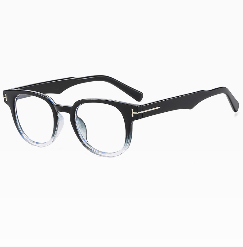 Business Basic Gradient Color Solid Color Ac Round Frame Full Frame Glasses display picture 2