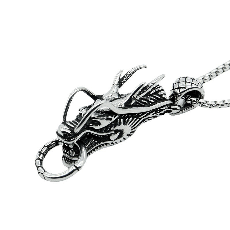 Hip-Hop Retro Dragon Titanium Steel Chain 18K Gold Plated Men's Pendant Necklace display picture 2