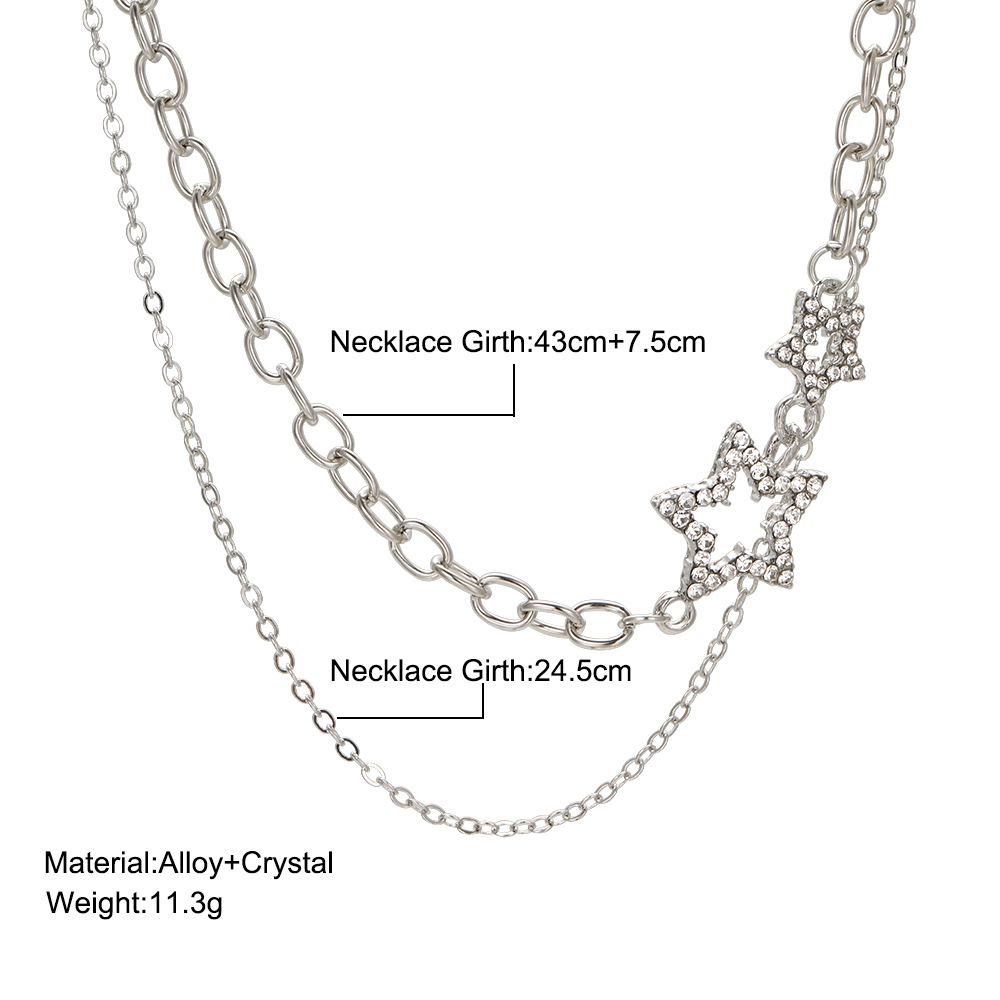 Simple Style Star Alloy Plating Hollow Out Inlay Rhinestones Women's Pendant Necklace display picture 1