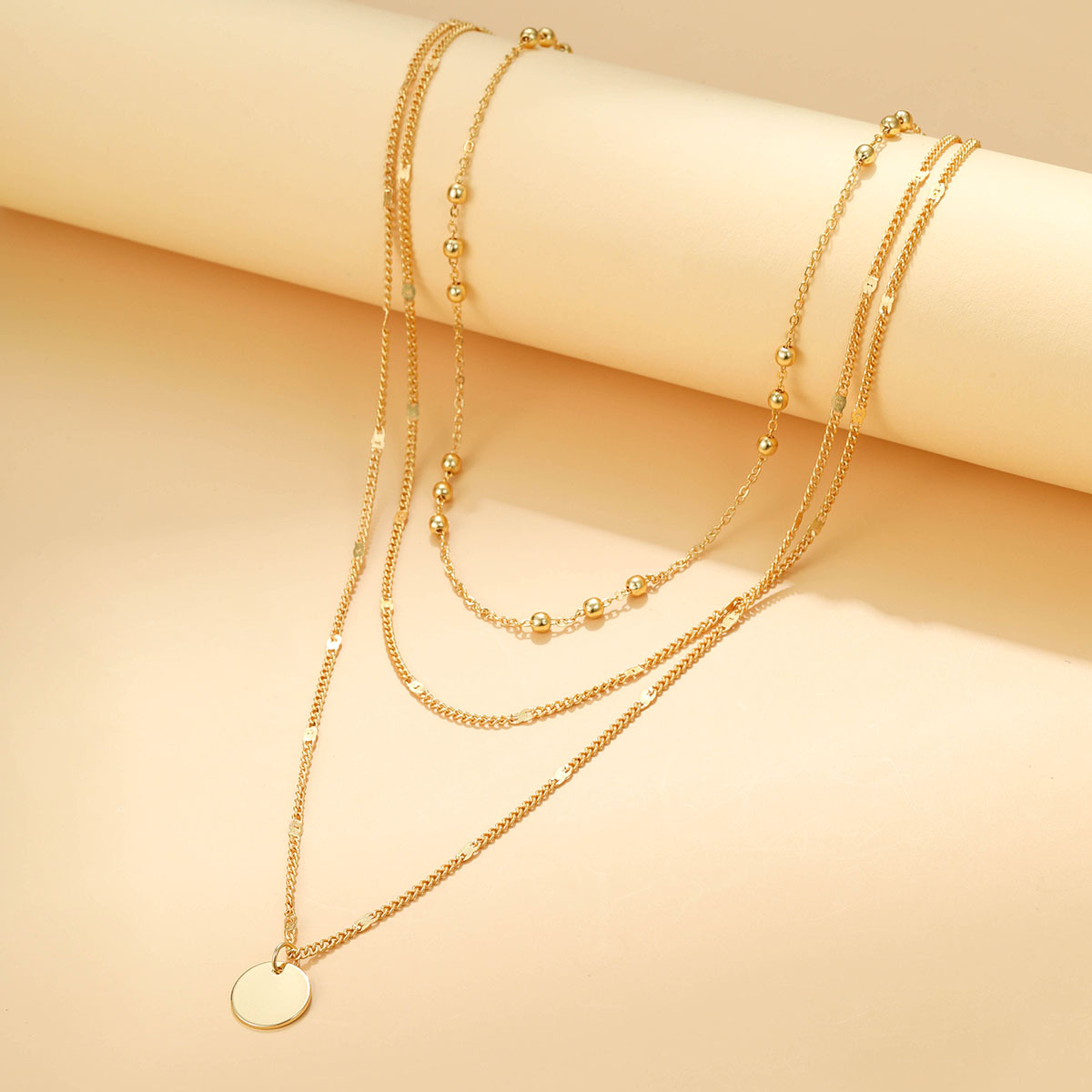 Simple Style Geometric Circle Alloy Plating Women's Layered Necklaces display picture 3