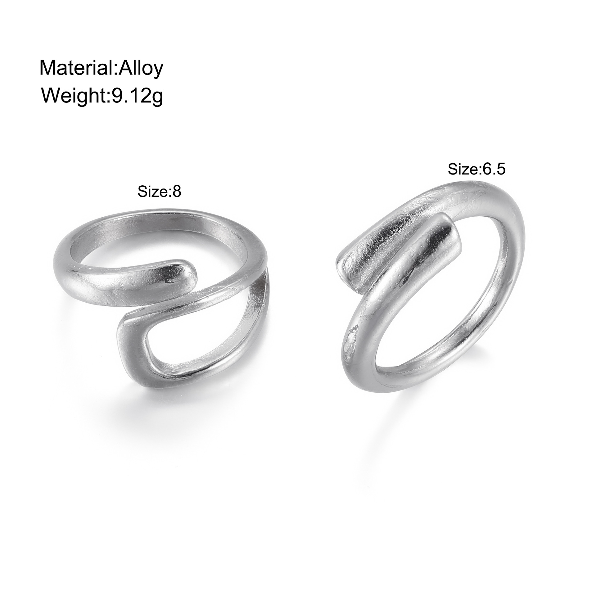 Casual Streetwear Solid Color Alloy Wholesale Rings display picture 1