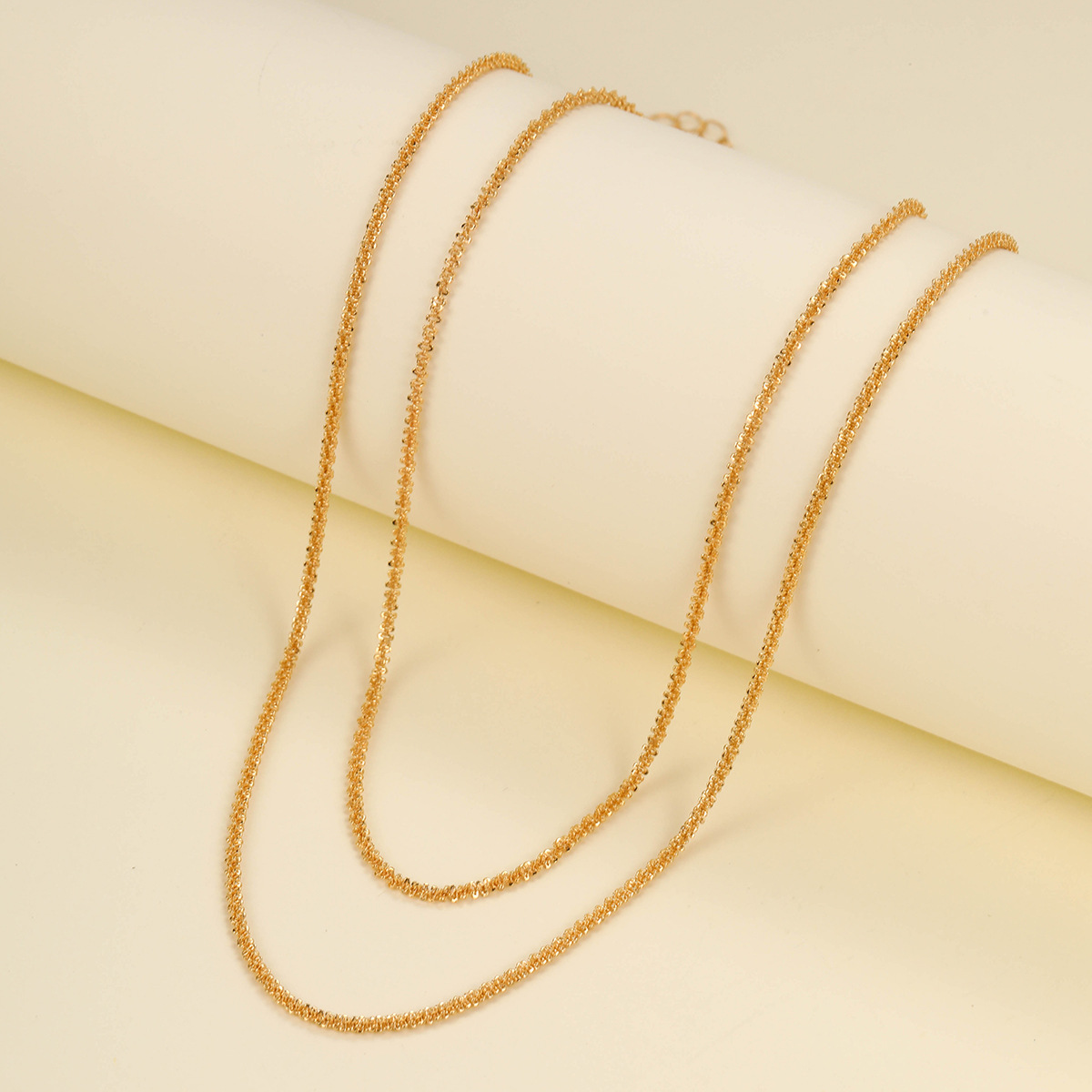 Simple Style Korean Style Solid Color Alloy Plating Women's Double Layer Necklaces display picture 3