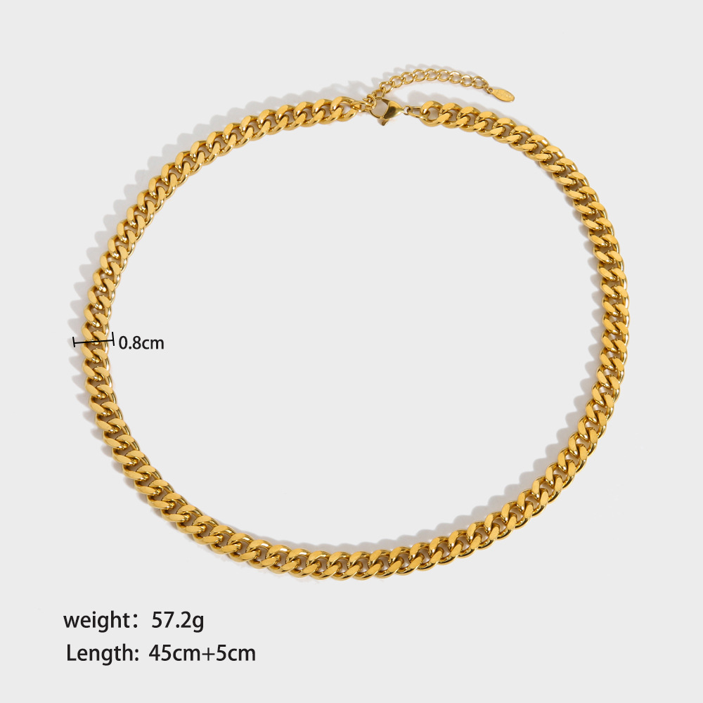 IG Style Nordic Style Solid Color 18K Gold Plated 201 Stainless Steel Wholesale Bracelets Necklace display picture 6