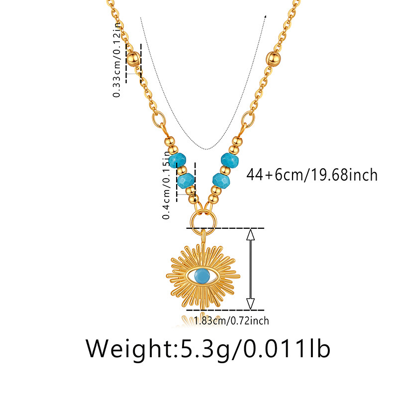 Classic Style Triangle Solar System Eye Copper Plating Gold Plated Pendant Necklace display picture 2