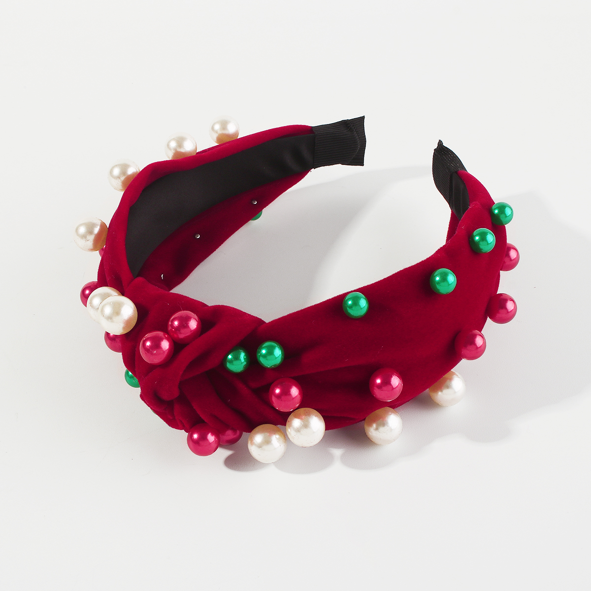 Christmas Modern Style Simple Style Geometric Artificial Pearl Flannel Hair Band display picture 2
