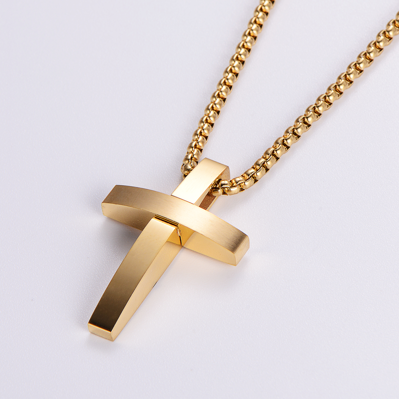 Hip-hop Rock Streetwear Cross Stainless Steel Plating Unisex Pendant Necklace display picture 3