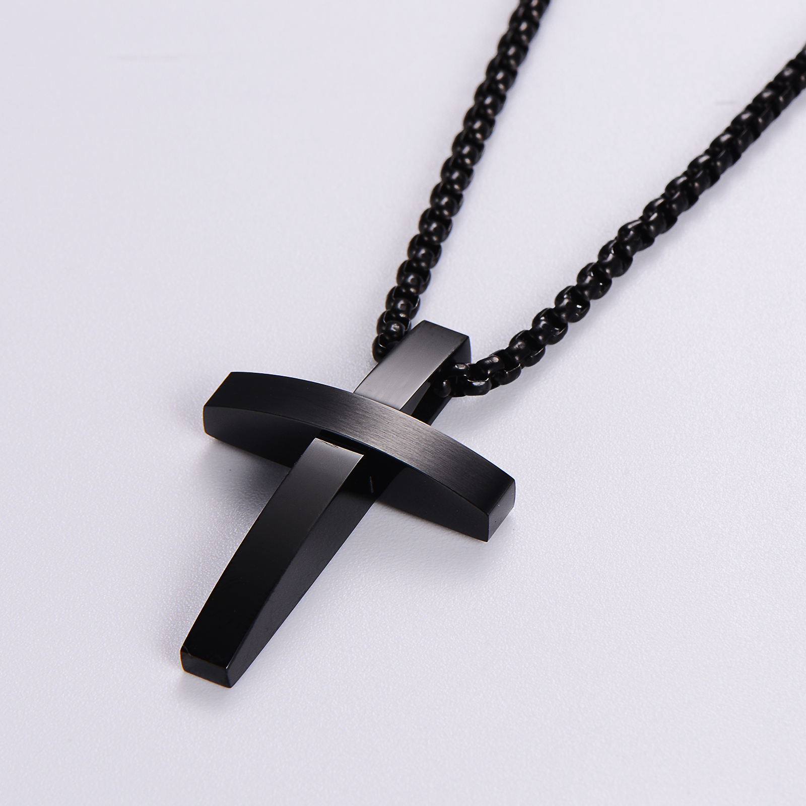 Hip-hop Rock Streetwear Cross Stainless Steel Plating Unisex Pendant Necklace display picture 4
