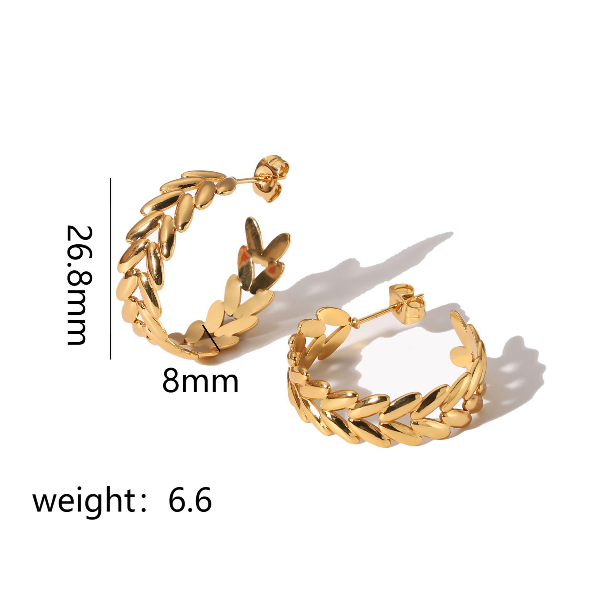 1 Pair Retro Circle Heart Shape Flower Plating 304 Stainless Steel Earrings display picture 4