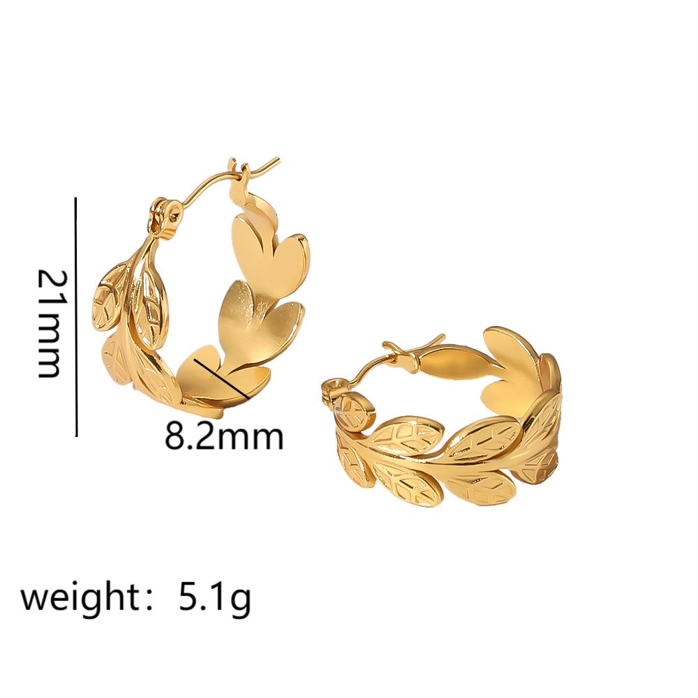 1 Pair Retro Circle Heart Shape Flower Plating 304 Stainless Steel Earrings display picture 6