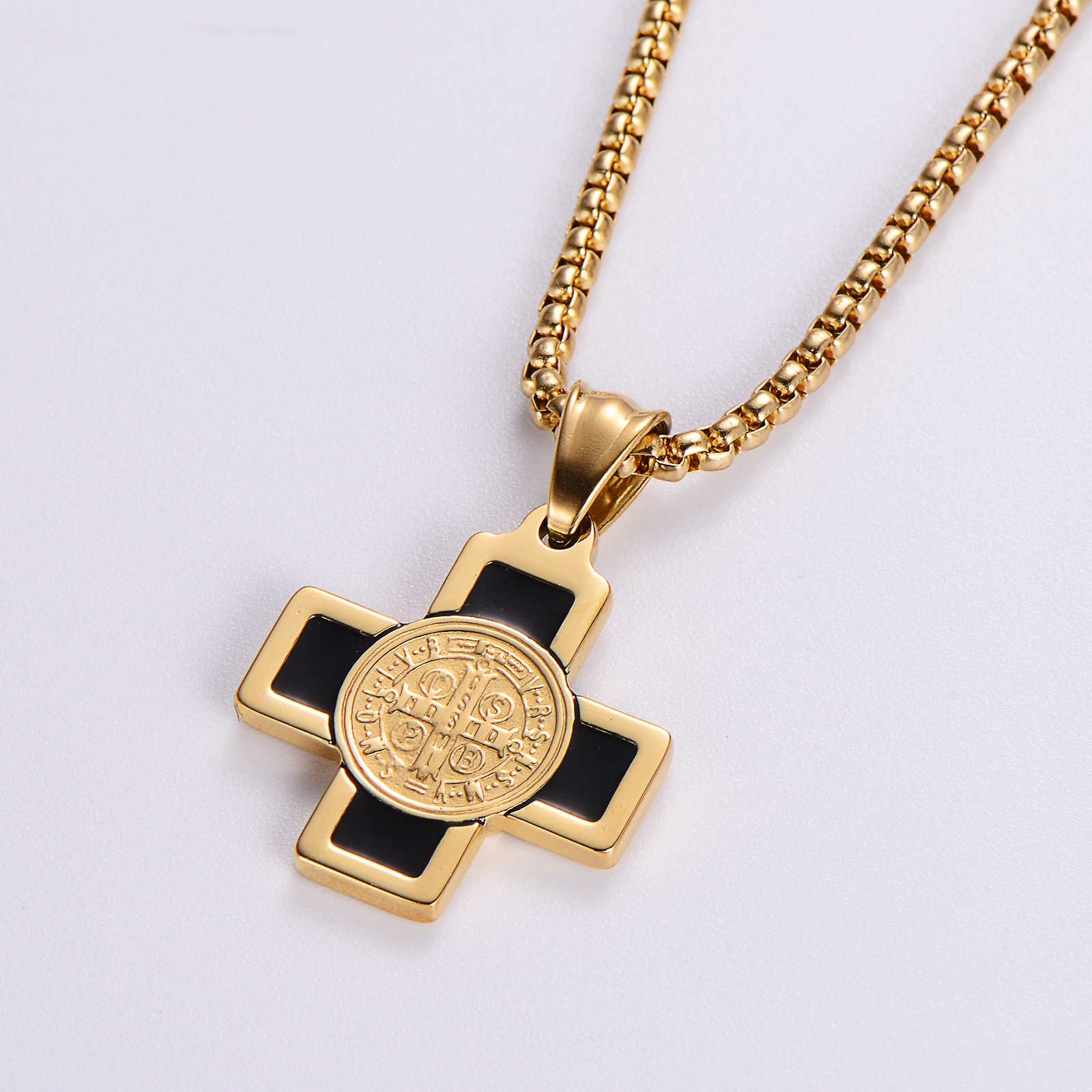 Wholesale Hip-hop Streetwear Cross Stainless Steel Plating Pendant Necklace display picture 4