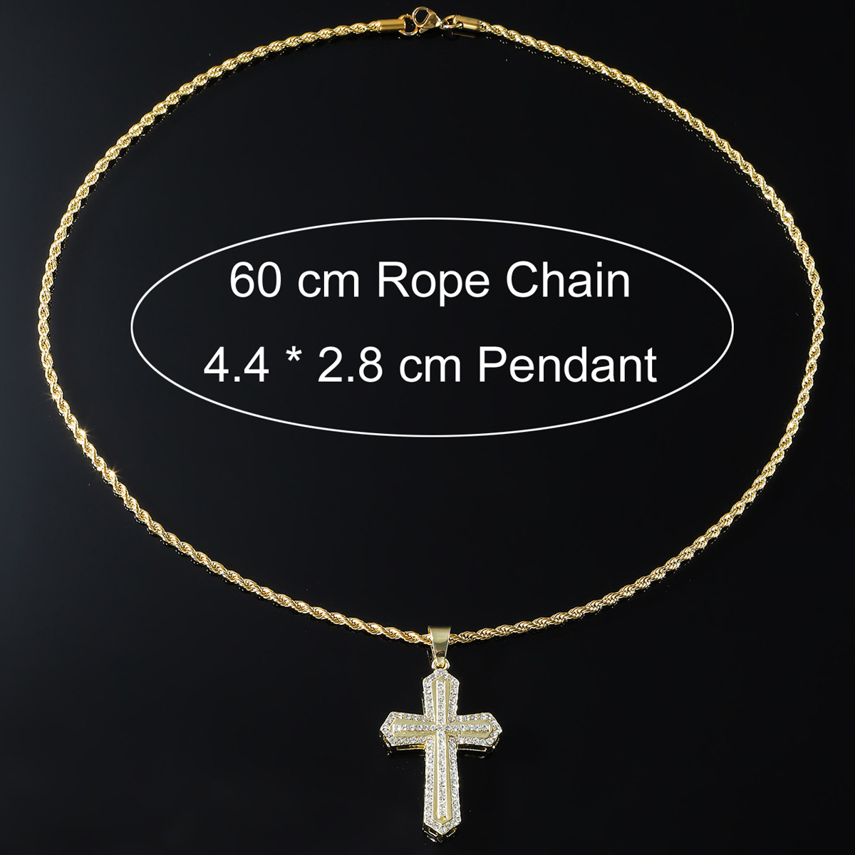 Hip-hop Cross Zircon Alloy Wholesale Pendant Necklace display picture 1