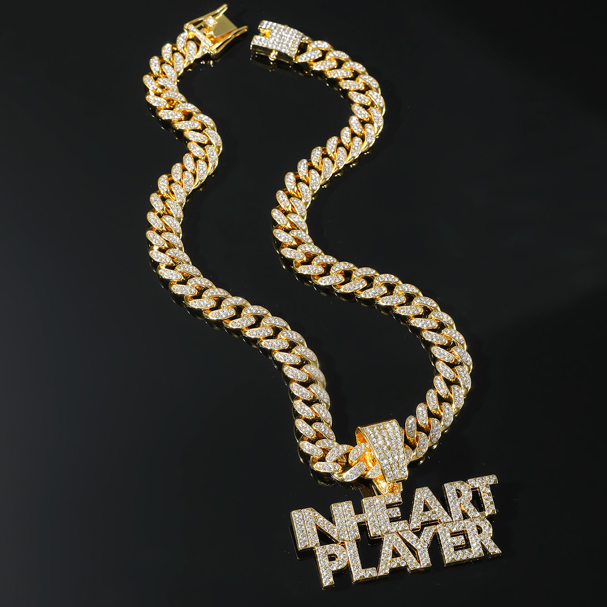 Hip-hop Letter Alloy Inlay Rhinestones Men's Pendant Necklace display picture 3