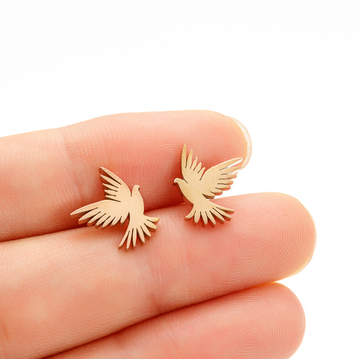 1 Pair Streetwear Eagle Plating Stainless Steel 18k Gold Plated Ear Studs display picture 6
