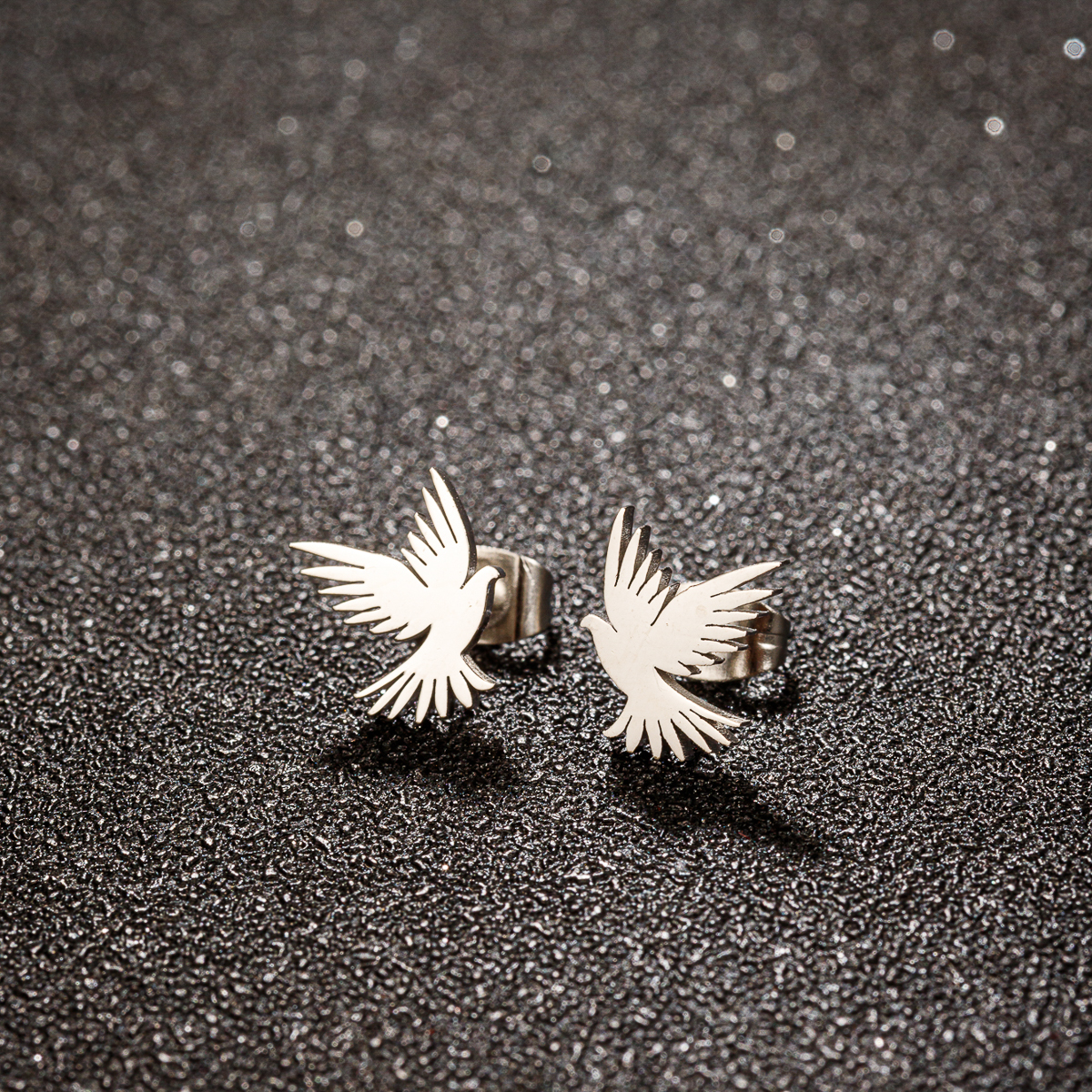1 Pair Streetwear Eagle Plating Stainless Steel 18k Gold Plated Ear Studs display picture 7