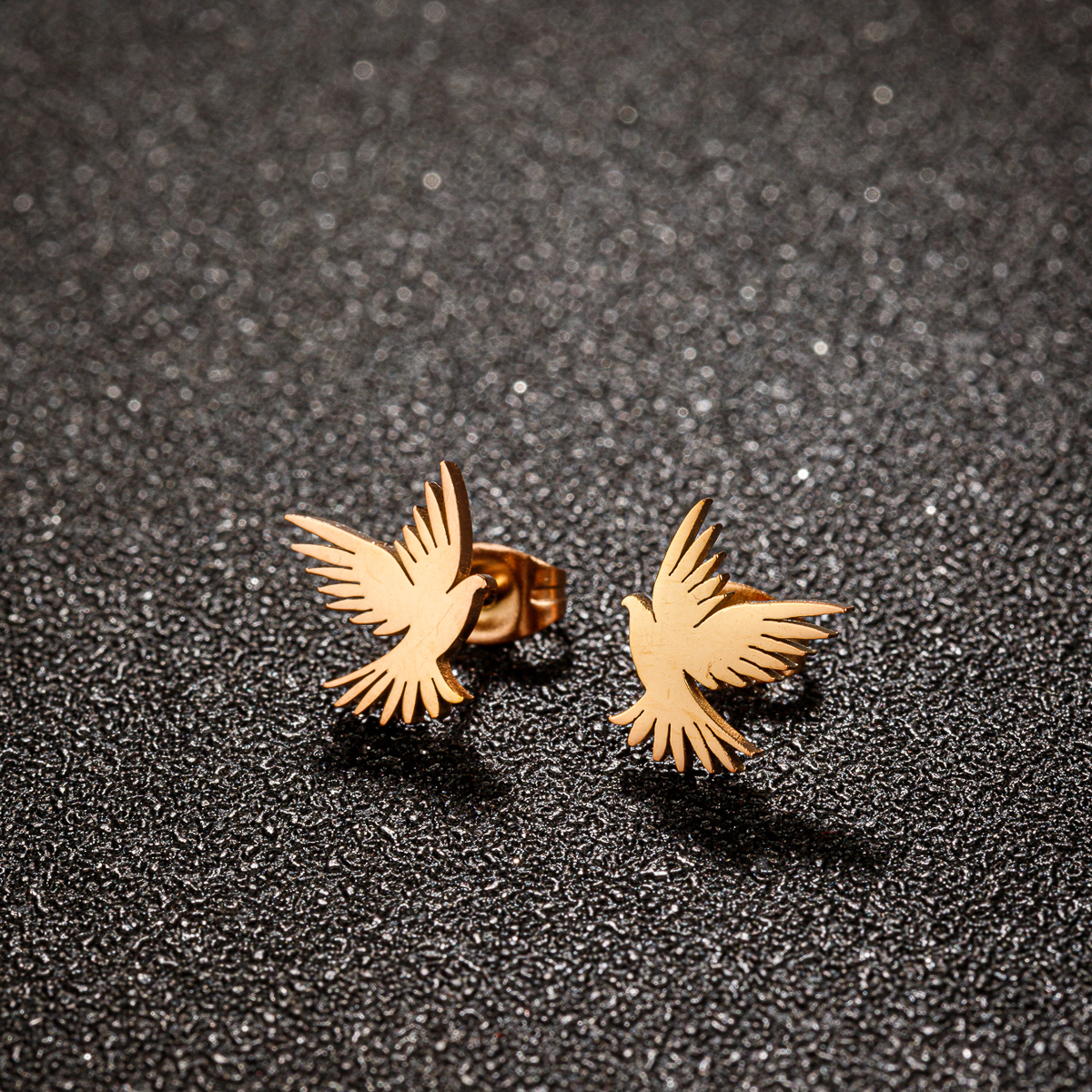 1 Pair Streetwear Eagle Plating Stainless Steel 18k Gold Plated Ear Studs display picture 8