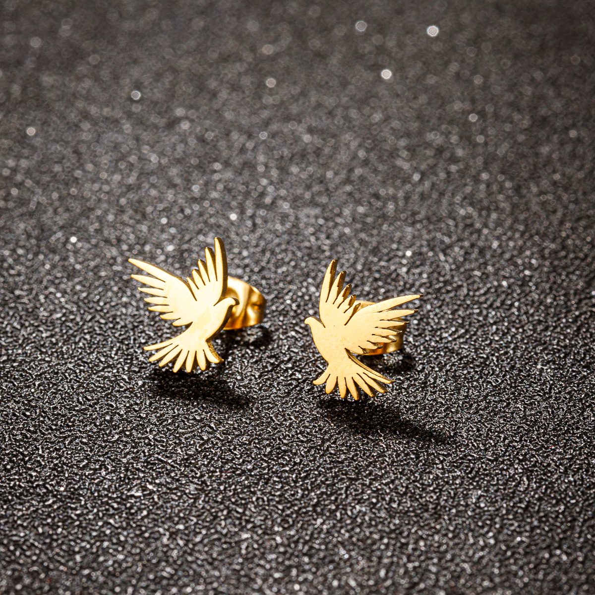 1 Pair Streetwear Eagle Plating Stainless Steel 18k Gold Plated Ear Studs display picture 9
