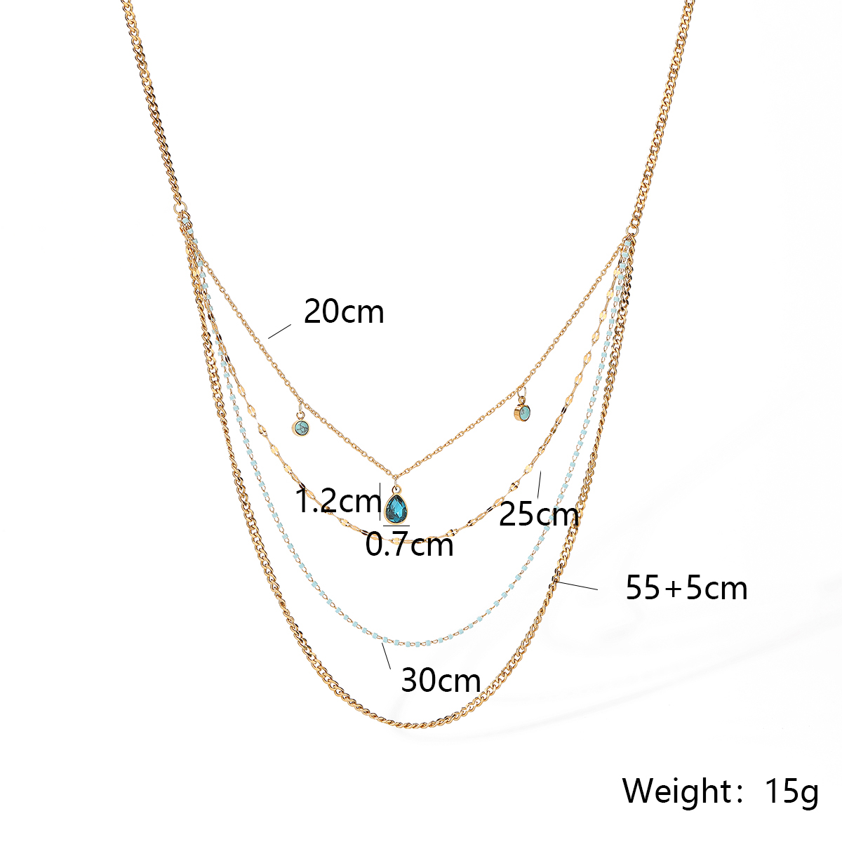 304 Stainless Steel 18K Gold Plated Simple Style Streetwear Plating Inlay Geometric Devil's Eye Hand Of Fatima Zircon Layered Necklaces display picture 2