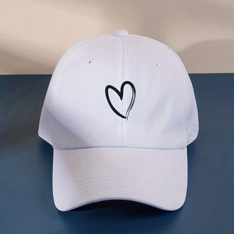 Unisex Basic Retro Simple Style Heart Shape Printing Curved Eaves Baseball Cap display picture 1