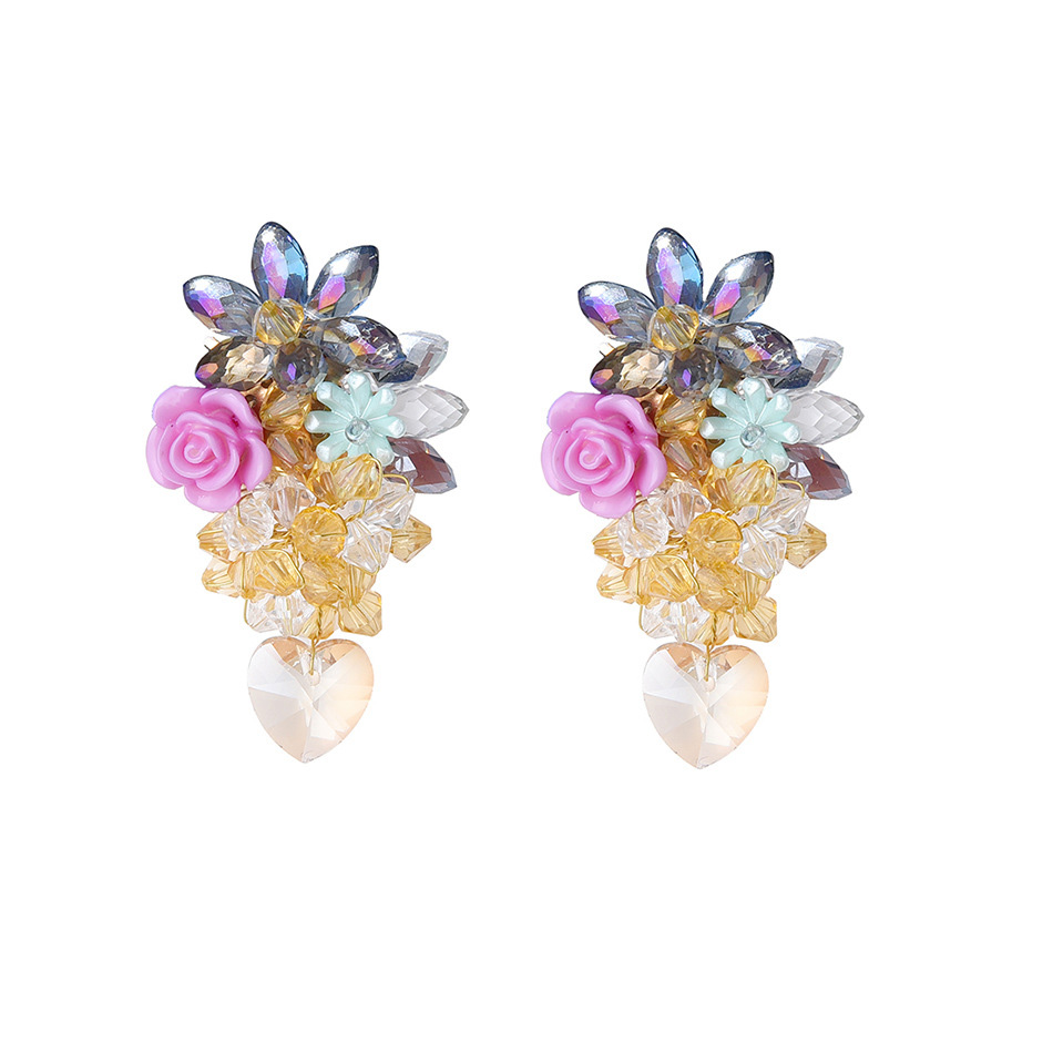 1 Pair Luxurious Lady Classic Style Geometric Flower Plating Zinc Alloy Drop Earrings display picture 1