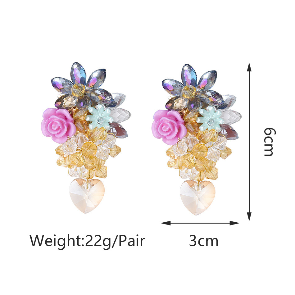 1 Pair Luxurious Lady Classic Style Geometric Flower Plating Zinc Alloy Drop Earrings display picture 2