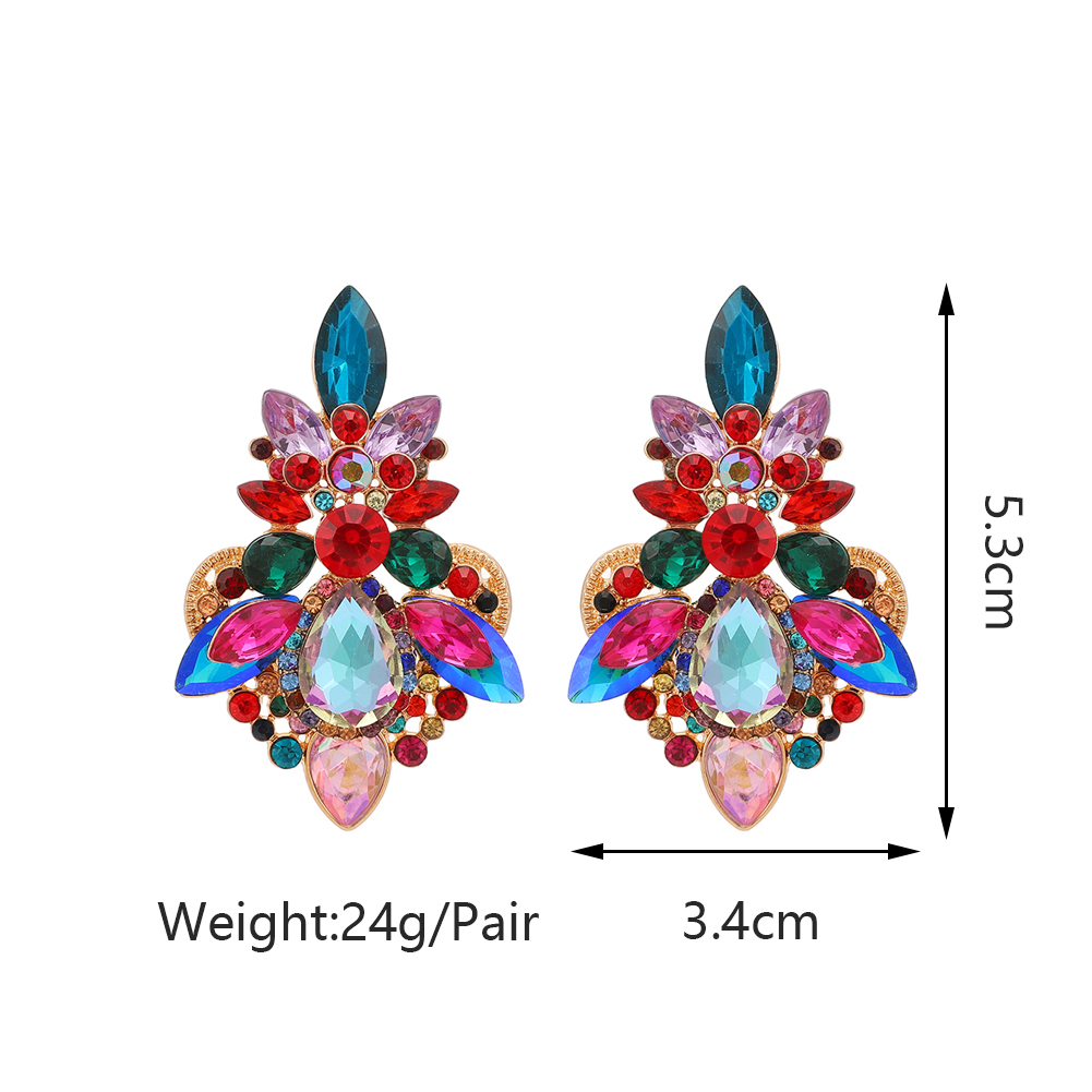 1 Pair Elegant Luxurious Lady Geometric Plating Inlay Zinc Alloy Rhinestones Ear Studs display picture 1