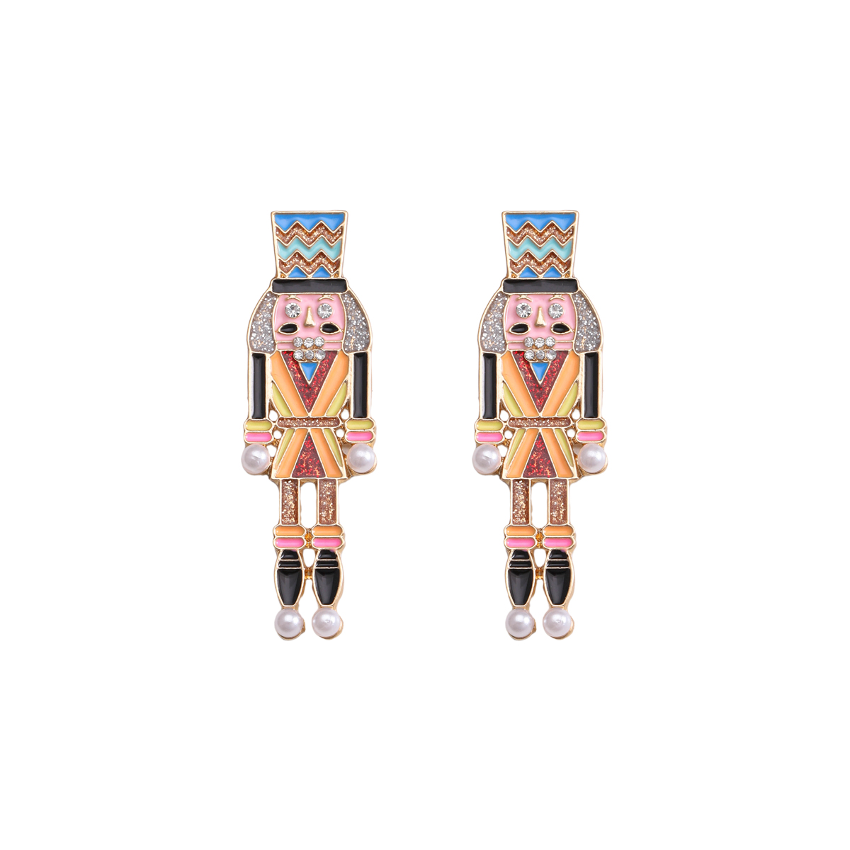 1 Piece Novelty Streetwear Human Cartoon Character Enamel Inlay Alloy Artificial Gemstones Drop Earrings display picture 13
