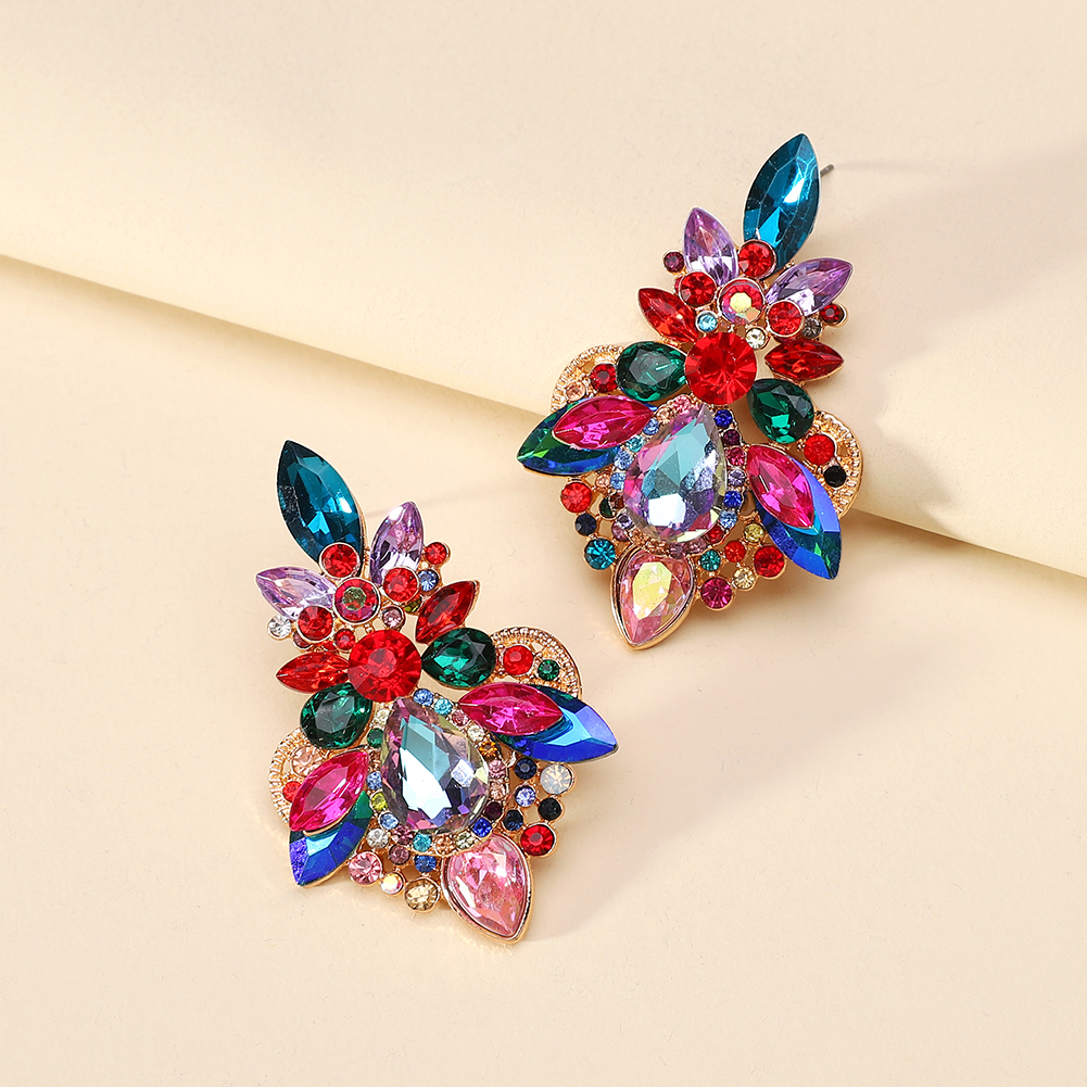 1 Pair Elegant Luxurious Lady Geometric Plating Inlay Zinc Alloy Rhinestones Ear Studs display picture 5