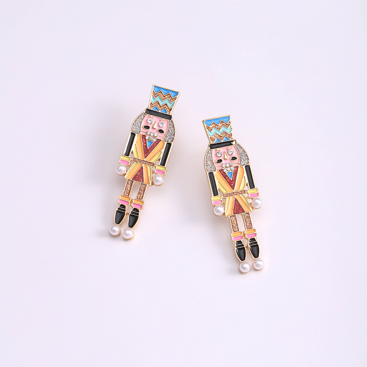 1 Piece Novelty Streetwear Human Cartoon Character Enamel Inlay Alloy Artificial Gemstones Drop Earrings display picture 8