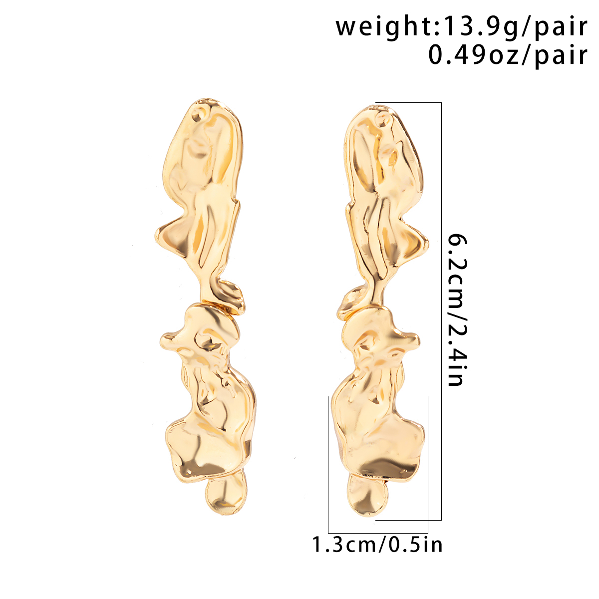 1 Pair Vintage Style Irregular Alloy Ear Studs display picture 1