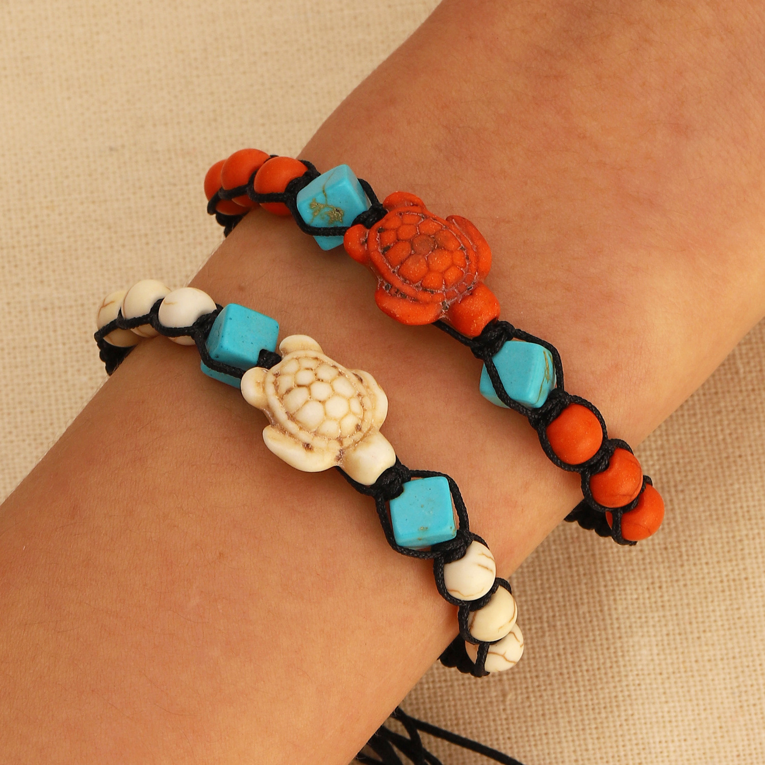 Bohemien Strassenmode Schildkröte Türkis Frau Armbänder display picture 3