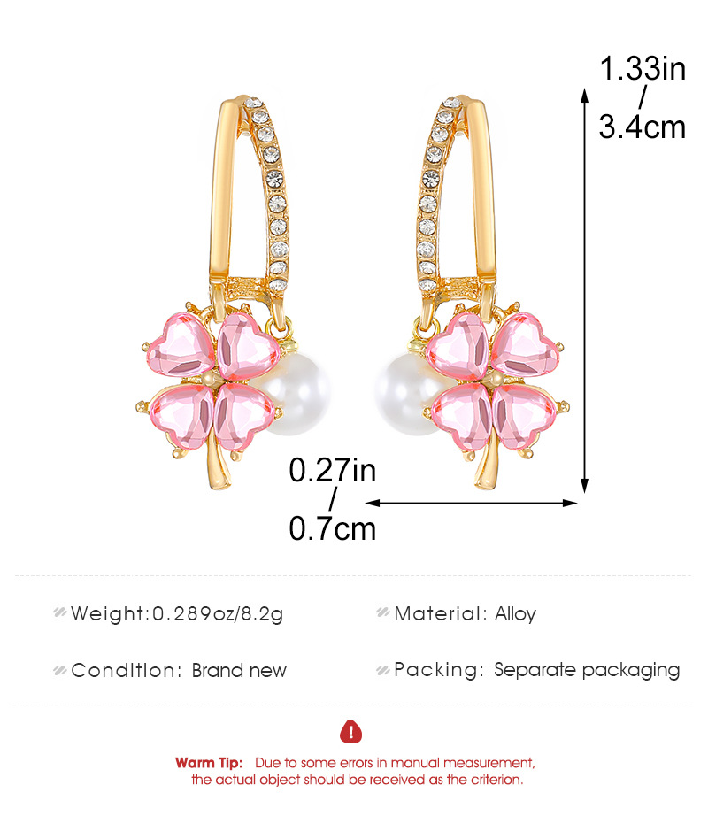 1 Pair Modern Style Classic Style Geometric Flower Inlay Alloy Rhinestones Drop Earrings display picture 1