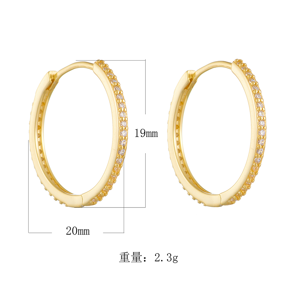 1 Pair Ig Style Solid Color Plating Inlay Sterling Silver Zircon 14k Gold Plated Rhodium Plated Hoop Earrings display picture 4