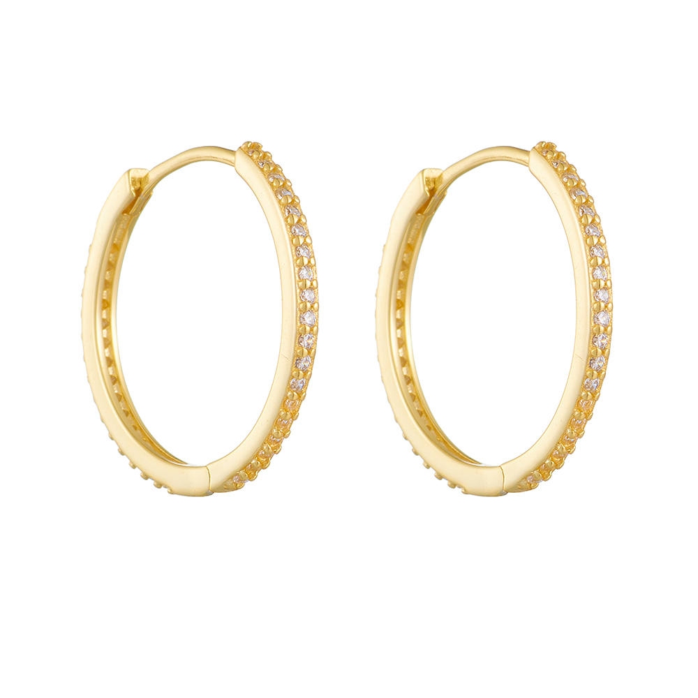 1 Pair Ig Style Solid Color Plating Inlay Sterling Silver Zircon 14k Gold Plated Rhodium Plated Hoop Earrings display picture 5