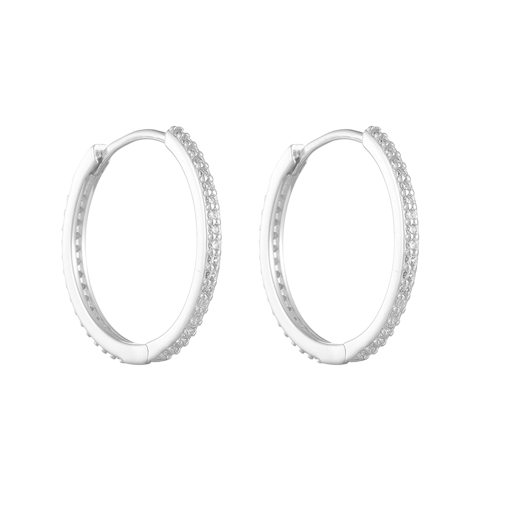 1 Pair Ig Style Solid Color Plating Inlay Sterling Silver Zircon 14k Gold Plated Rhodium Plated Hoop Earrings display picture 6