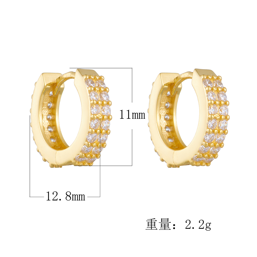 1 Pair Ig Style Solid Color Plating Inlay Sterling Silver Zircon 14k Gold Plated Rhodium Plated Earrings display picture 6