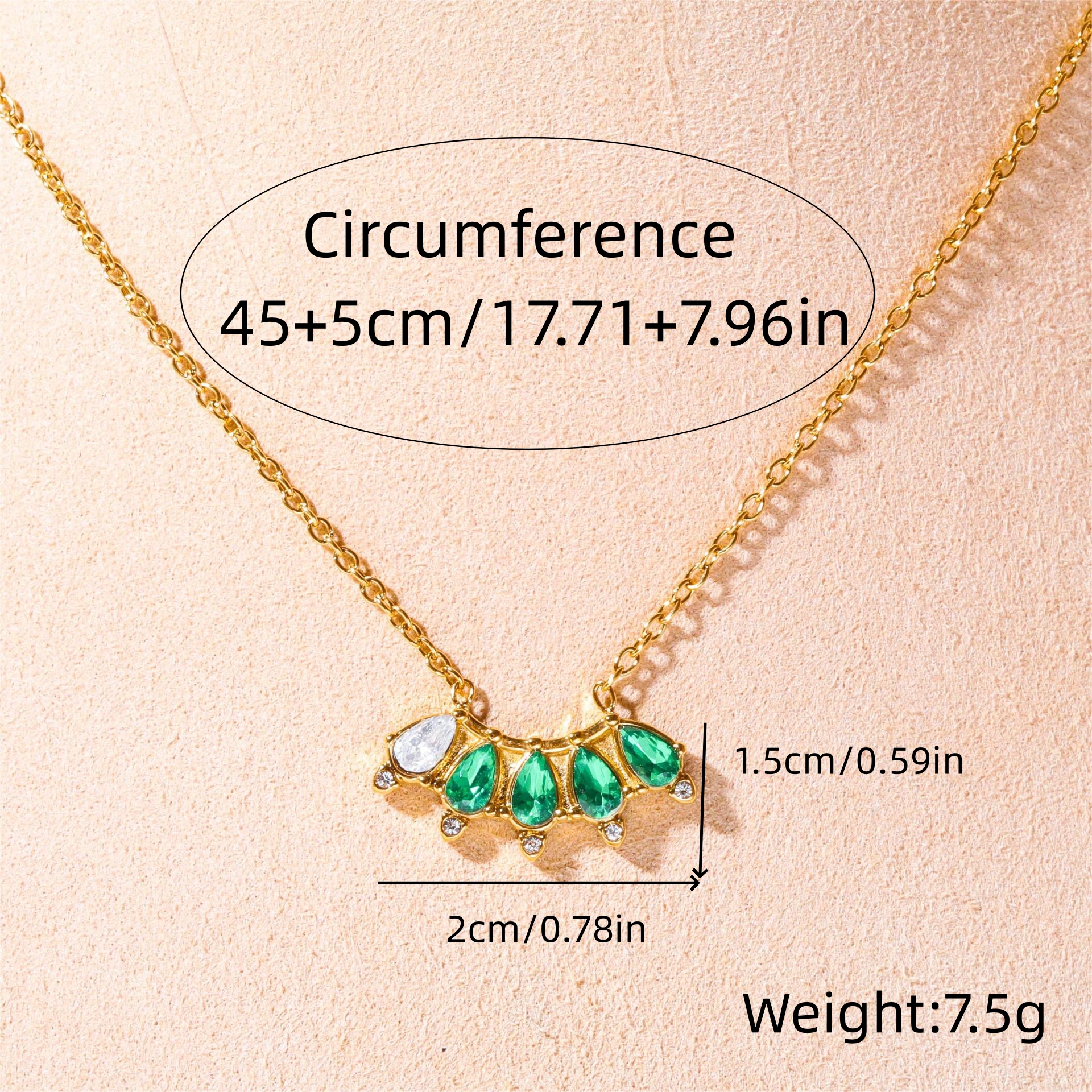 304 Stainless Steel 18K Gold Plated Simple Style Classic Style Plating Inlay Color Block Rhinestones Necklace display picture 6
