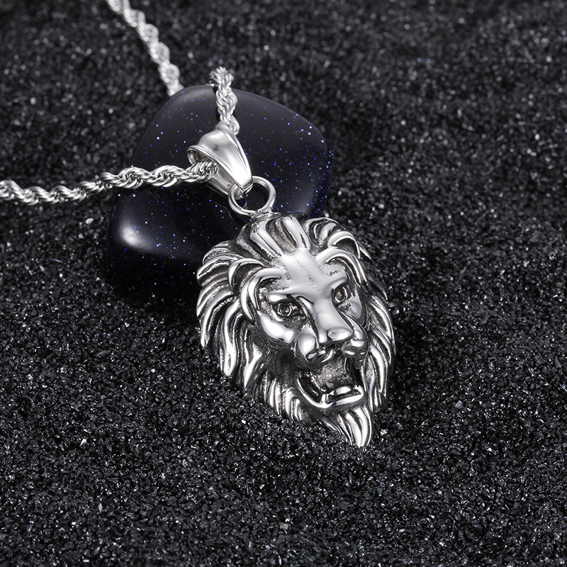 1 Piece Titanium Steel 18K Gold Plated Lion display picture 3