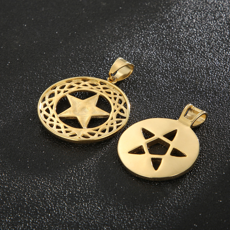 1 Piece Titanium Steel 18K Gold Plated Star display picture 3