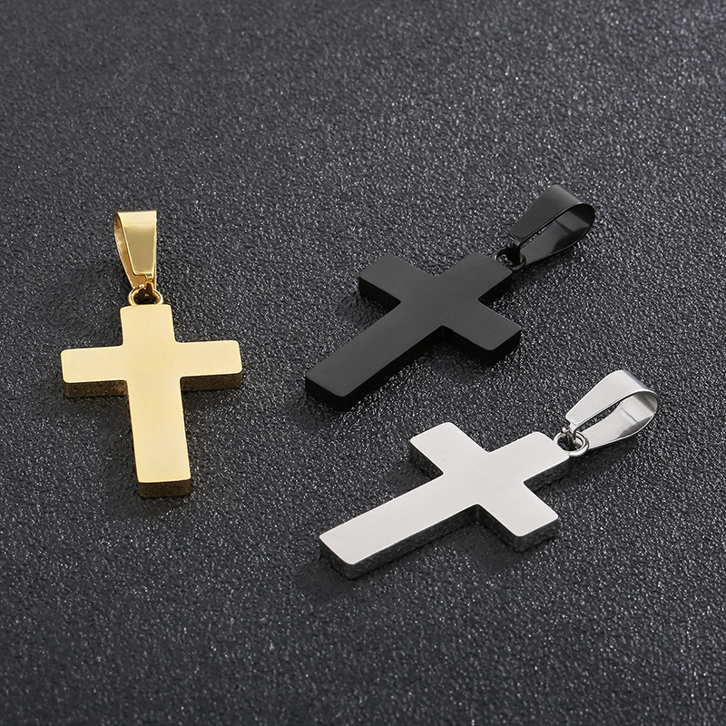 1 Piece Titanium Steel 18K Gold Plated Cross display picture 1