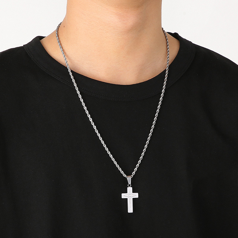 1 Piece Titanium Steel 18K Gold Plated Cross display picture 5