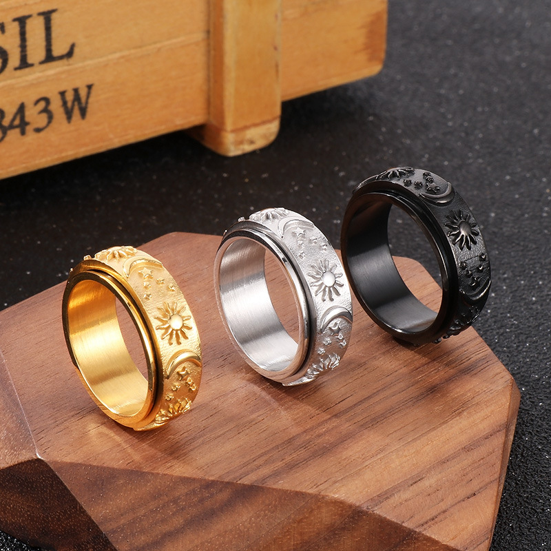 Punk Solid Color Titanium Steel Plating Gold Plated Men's Rings display picture 1