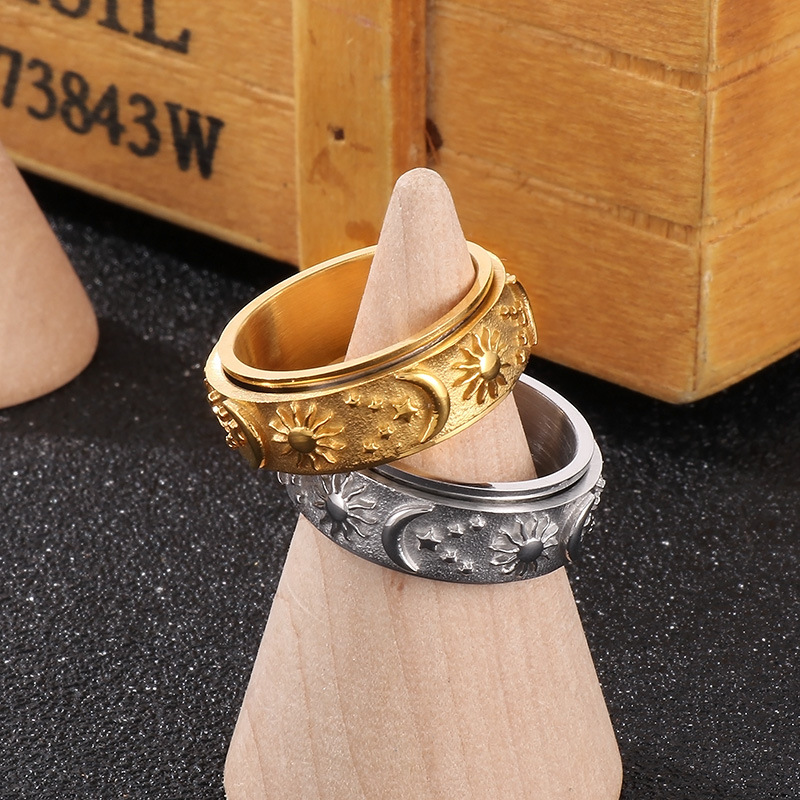 Punk Solid Color Titanium Steel Plating Gold Plated Men's Rings display picture 5