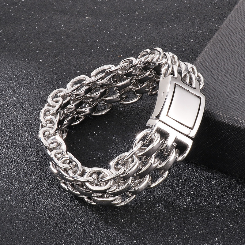 Punk Solid Color Titanium Steel Plating Chain Gold Plated Men's Bracelets display picture 1