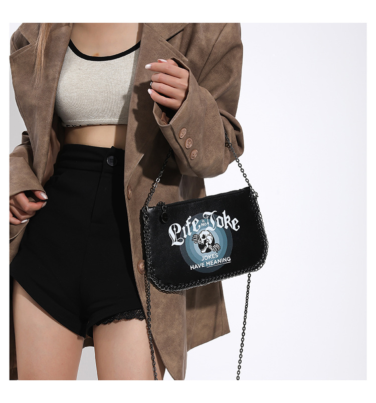Women's Pu Leather Cartoon Streetwear Square Zipper Underarm Bag display picture 4
