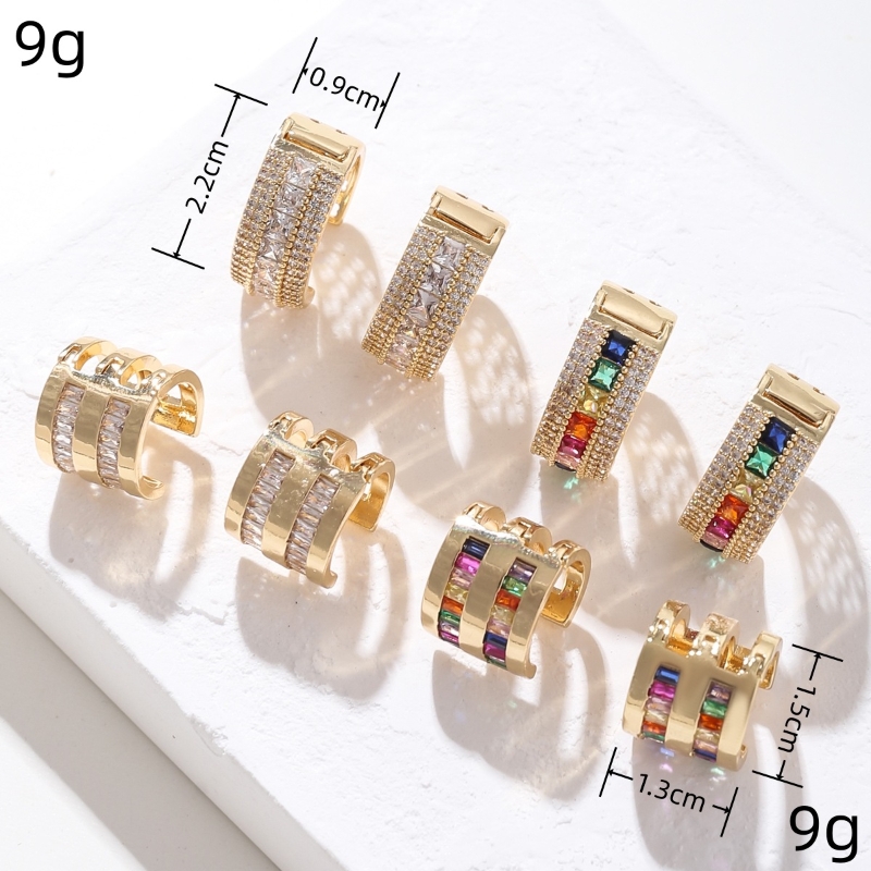 1 Pair Vintage Style Circle Solid Color Plating Inlay Copper Zircon Gold Plated Hoop Earrings display picture 7
