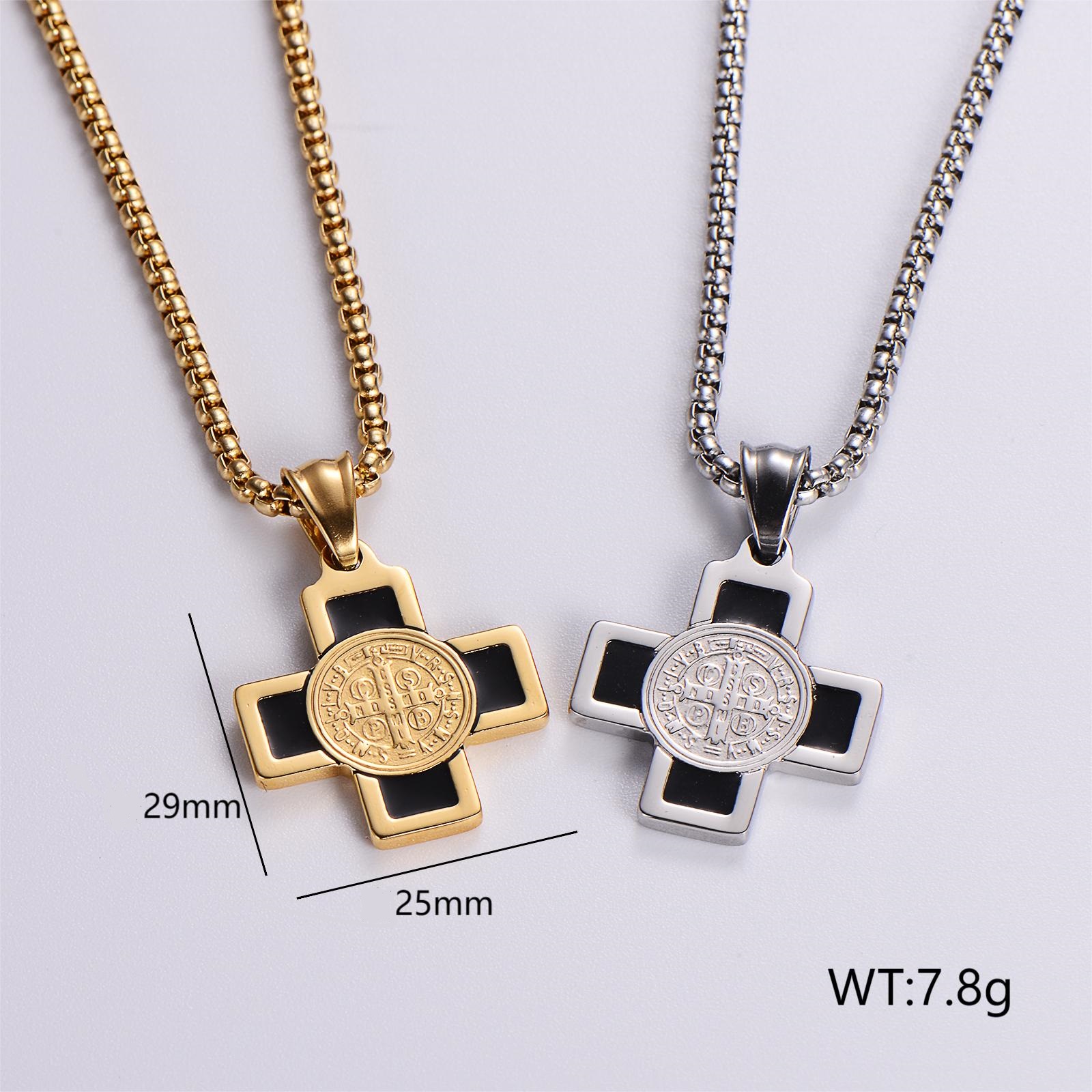 Wholesale Hip-hop Streetwear Cross Stainless Steel Plating Pendant Necklace display picture 7
