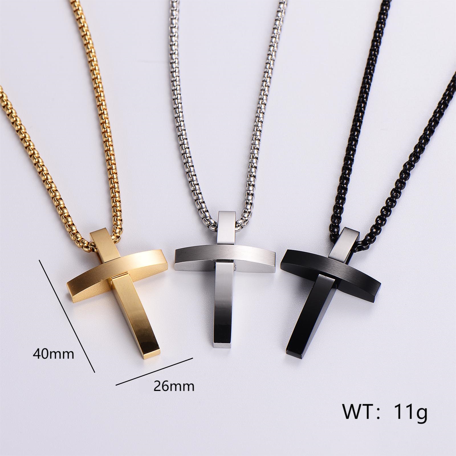Hip-hop Rock Streetwear Cross Stainless Steel Plating Unisex Pendant Necklace display picture 8