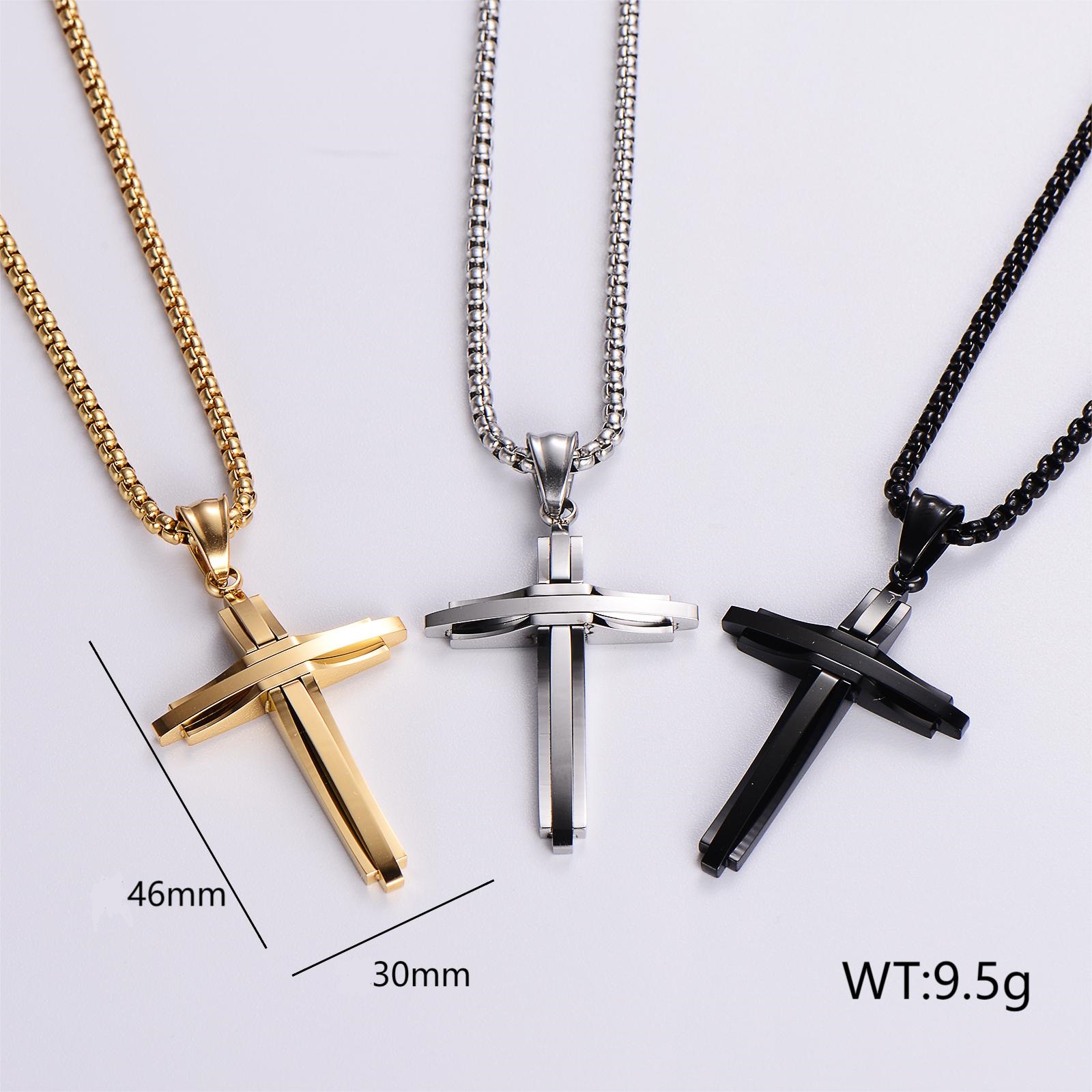 304 Stainless Steel 18K Gold Plated Rose Gold Plated Hip-Hop Streetwear Plating Cross display picture 8