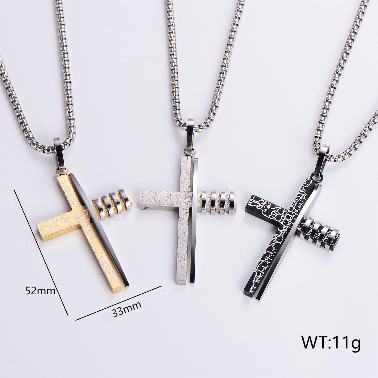 Streetwear Cross Stainless Steel Unisex Pendant Necklace display picture 8